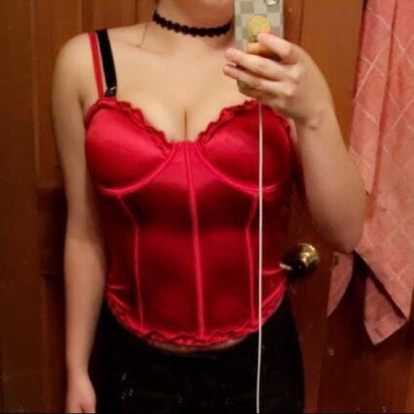 Topshop Red Corset Top - Picture 1 of 1